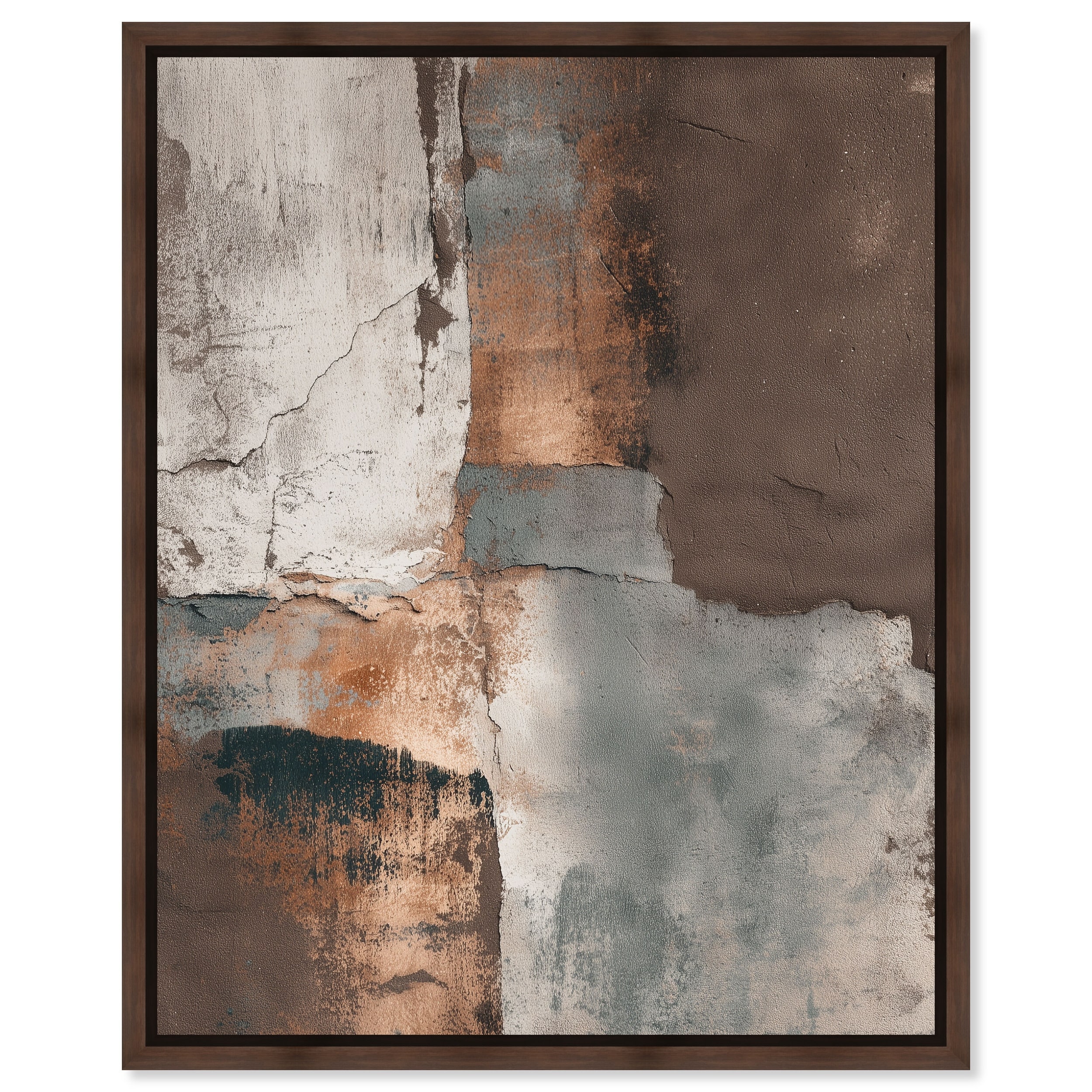 Cracked Earth I Rustic Boho Decor Framed Canvas Print by Art Remedy