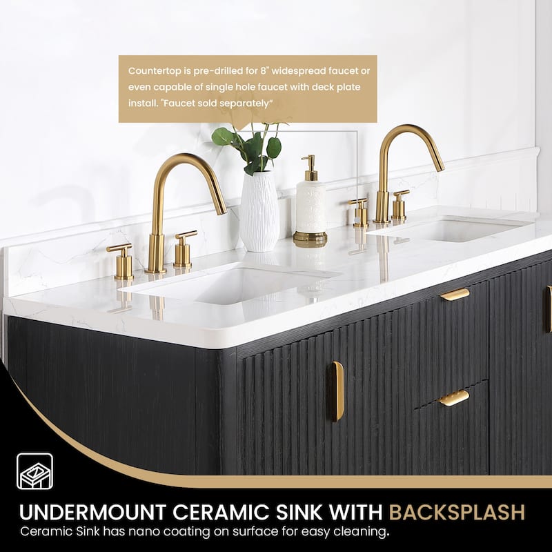 Cadiz Bath Vanity with Composite Stone Top without Mirror