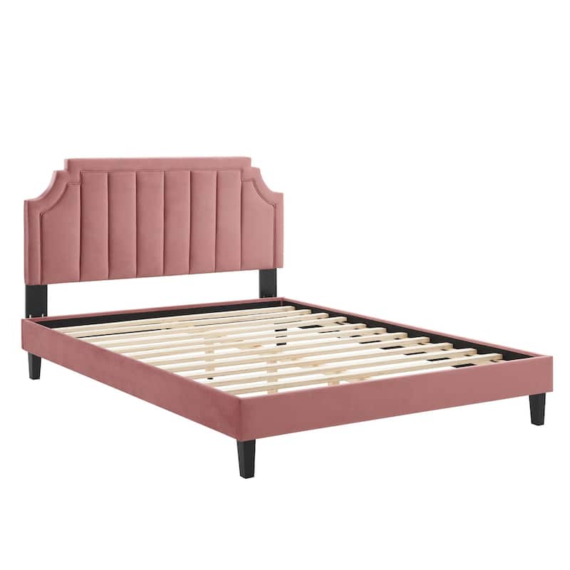 Sienna Performance Velvet Queen Platform Bed