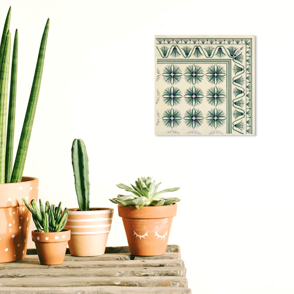 Wynwood Studio Canvas Abstract Floor Covering Green White and Traditional Wall Art Canvas Print