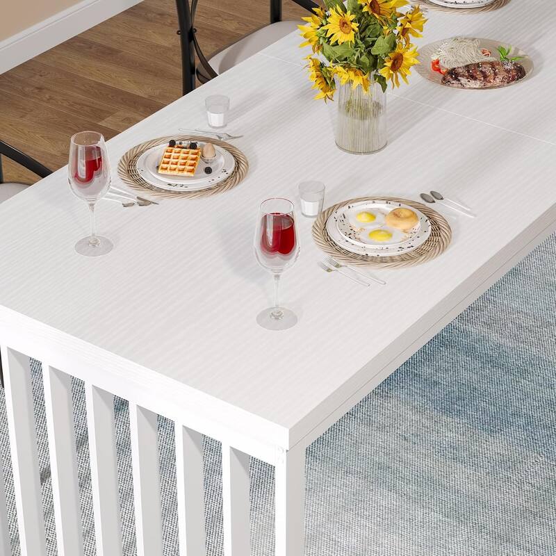 78.74" Industrial Long Rectangle Dining Table, Wood Kitchen Table for Living/Dining Room