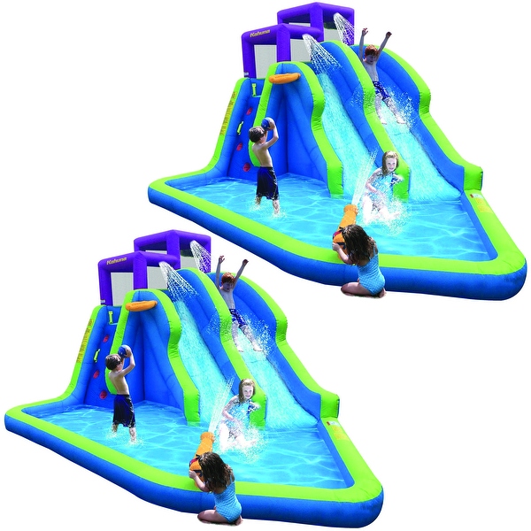 Kahuna Twin Falls Outdoor Inflatable Splash Backyard Water Slide Park (2 Pack) - 200 - Overstock