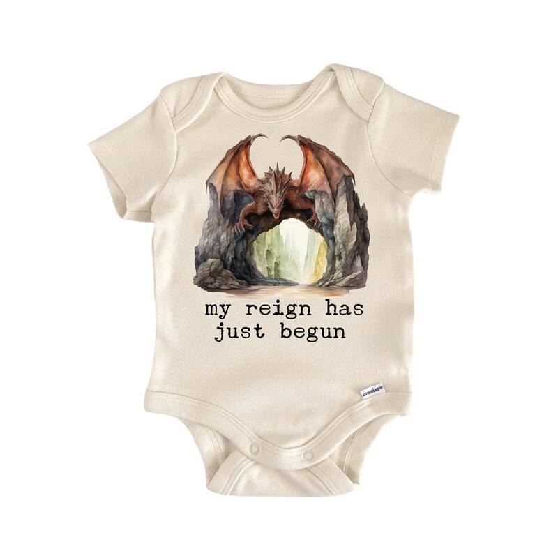 Dragon Tunnel Reign - Baby Boy Girl Clothes Infant Bodysuit Funny Cute Newborn - White - 3-6M