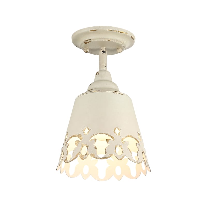 Wry Lighting Eloise 1-light Semi-Flush Mount in Antique Ivory - Antique Ivory - 1-Light Semi-Flush