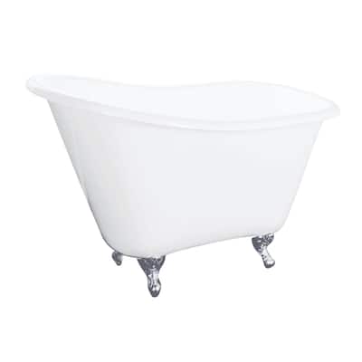Kingston Brass Aqua Eden 51" Clawfoot Cast Iron Soaking Tub with