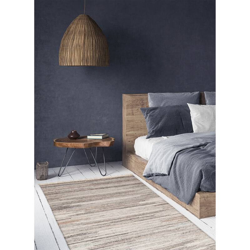 ECARPETGALLERY Flat-Weave Ankara FW Grey Wool Kilim - 5'0 x 8'1