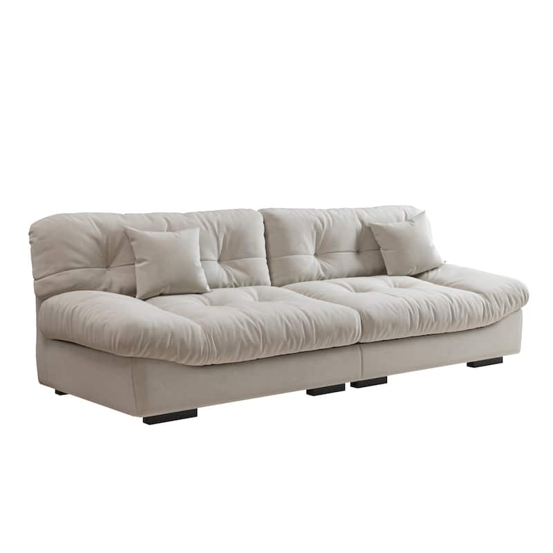 105" Suede Fabric Sectional Sofa Cloud Shape Couch for Living Room