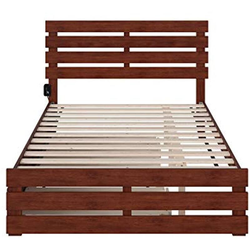 Renaissance Bed with Footboard & Trundle - Modern Farmhouse Style Bed Frame with Slat Kit