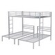 preview thumbnail 10 of 10, Full over Twin & Twin Size Bunk Bed with Built-in Shelf