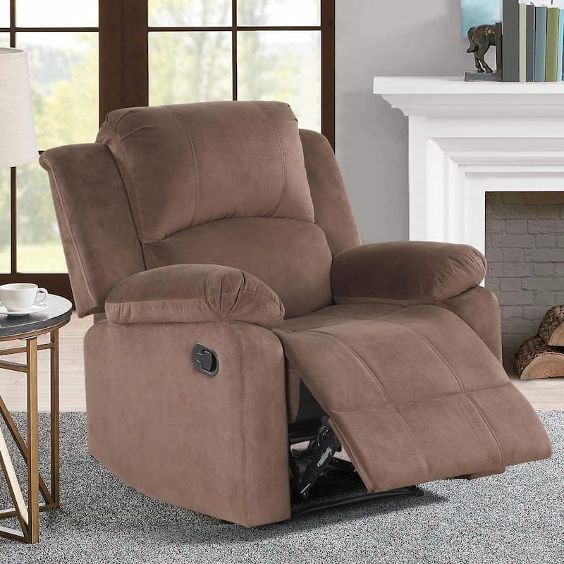 Ebello Classic Soft Padded Manual Recliner - Brown