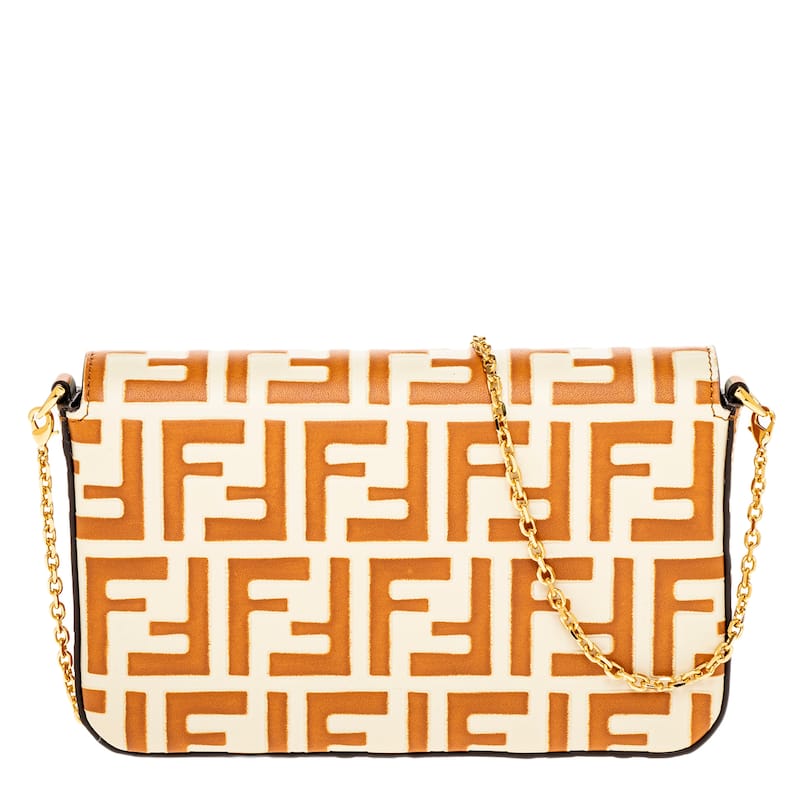 Fendi FF Diamonds Wallet on Chain in Leather