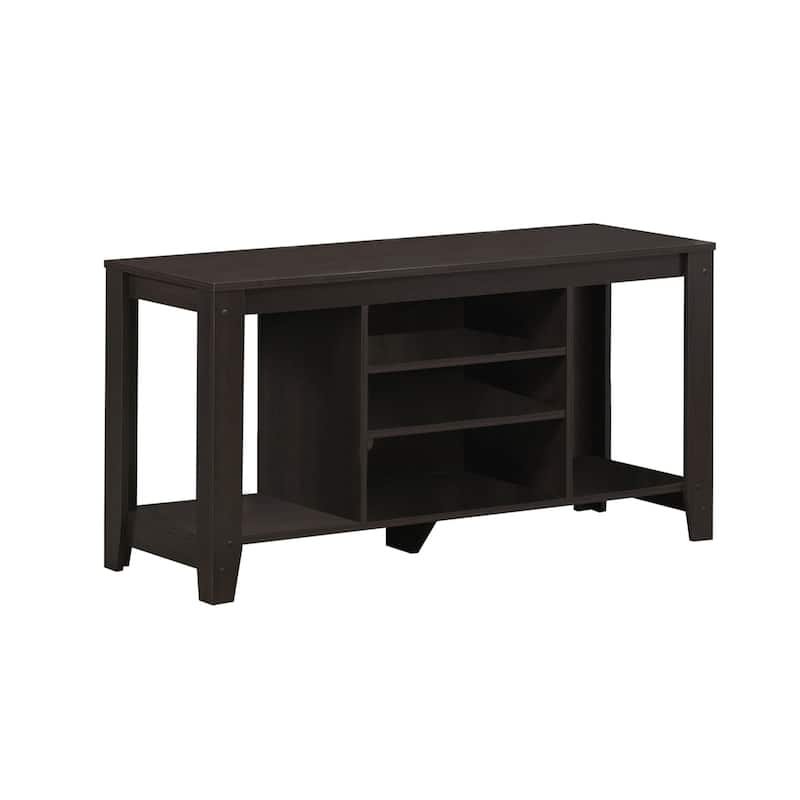 Contemporary Wood TV Console with Open Storage 48-Inch Entertainment Stand for 55 Inch Screens - 24.25"H x 17.25"W x 47.75"L