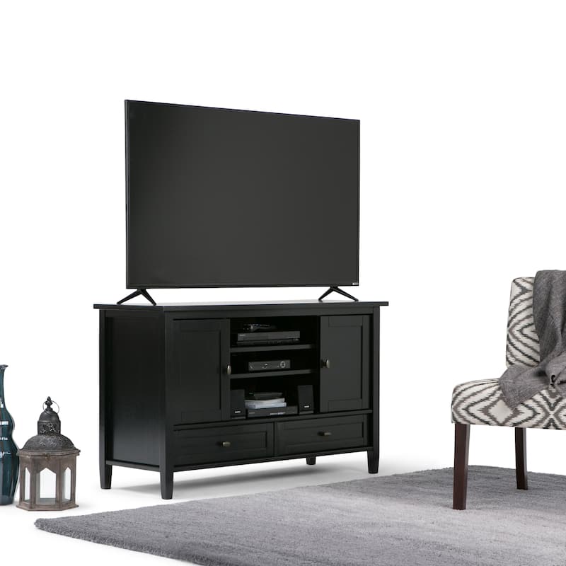 WYNDENHALL Norfolk Transitional TV Media Stand For TVs up to 50 inches - Black