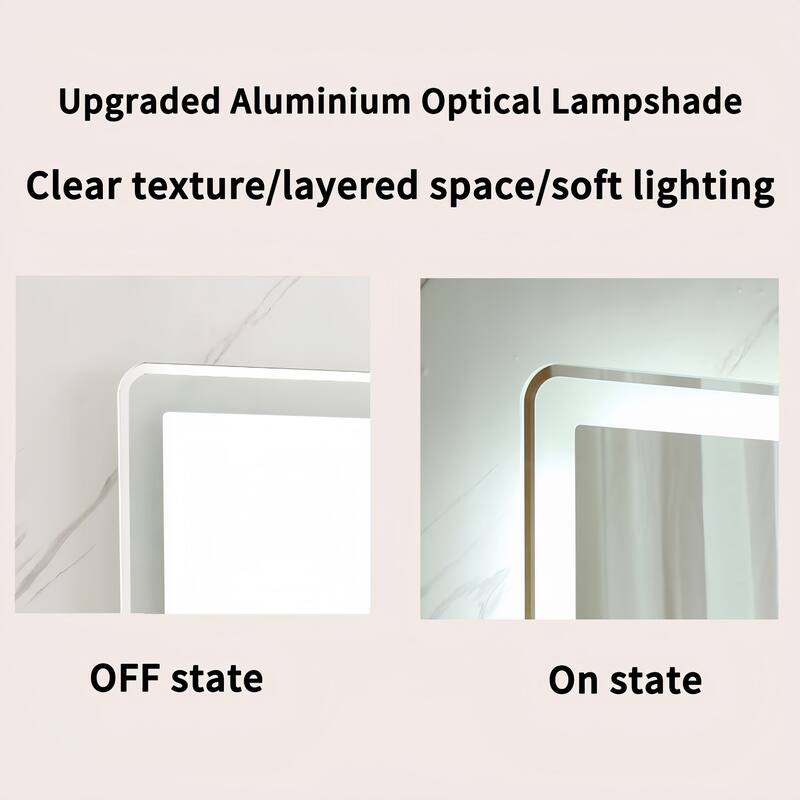 28 * 60inch LED Bathroom Vanity Mirror ,wall mirror,Anti-Fog, Dimmable,Shatter-Proof Tempered Glass - Silver