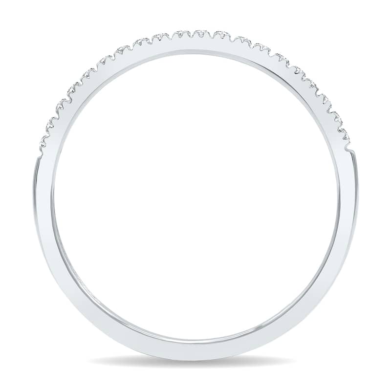 Women's 1/6 Carat TW Thin Diamond Band in 10K White Gold (Wedding, Fashion or Stackable Band)
