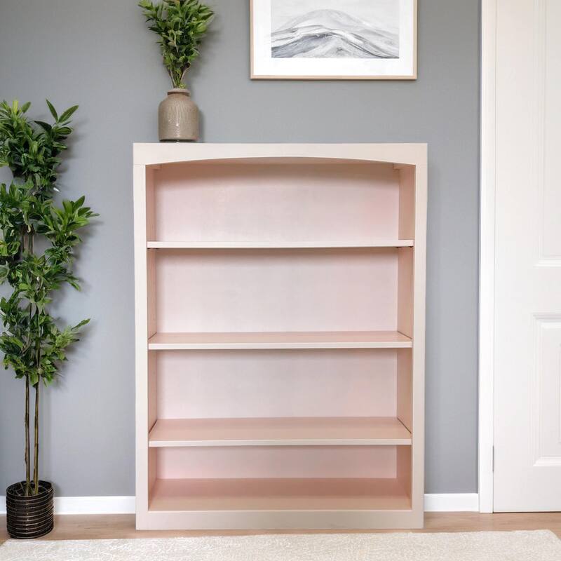 Arch+Haven Solid Wood Bookcase 36 x 48 - Blush Pink