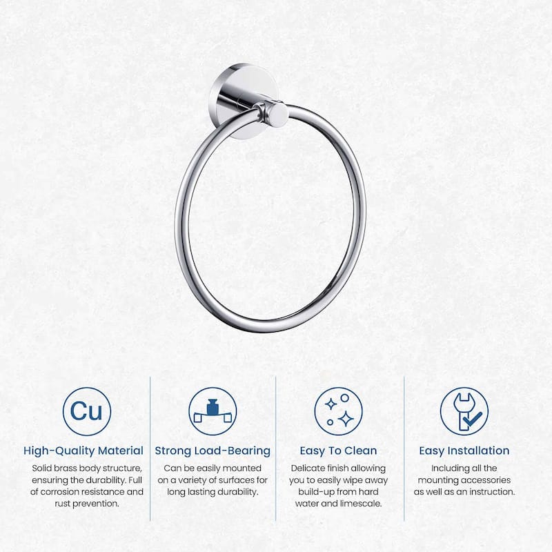 Circular Bathroom Towel Ring - N/A