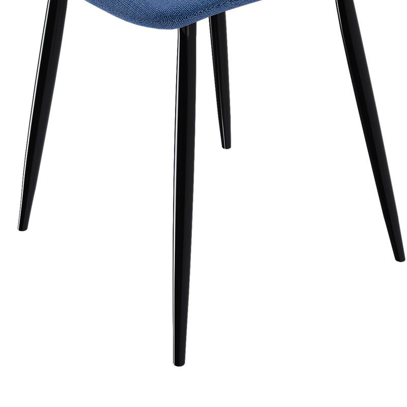 Set of 4 Modern Knit Fabric Dining Chairs with Iron Legs - Restaurant Seating, Comfortable Upholstered Armless Side Chair