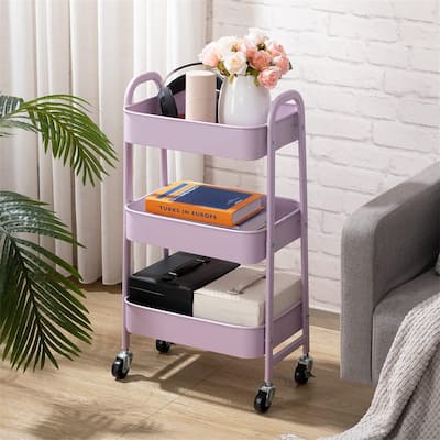 3 Tier Metal Utility Cart - 11.42"D x 15.35"W x 30"H