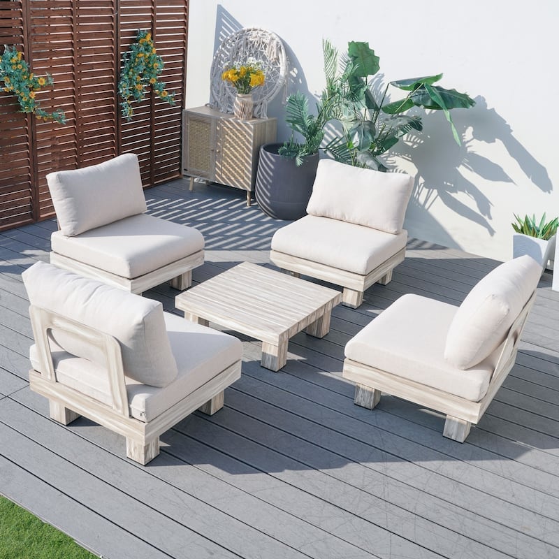 Outdoor Aluminum Conversation Sofa Set with Sponge-filled Cushion