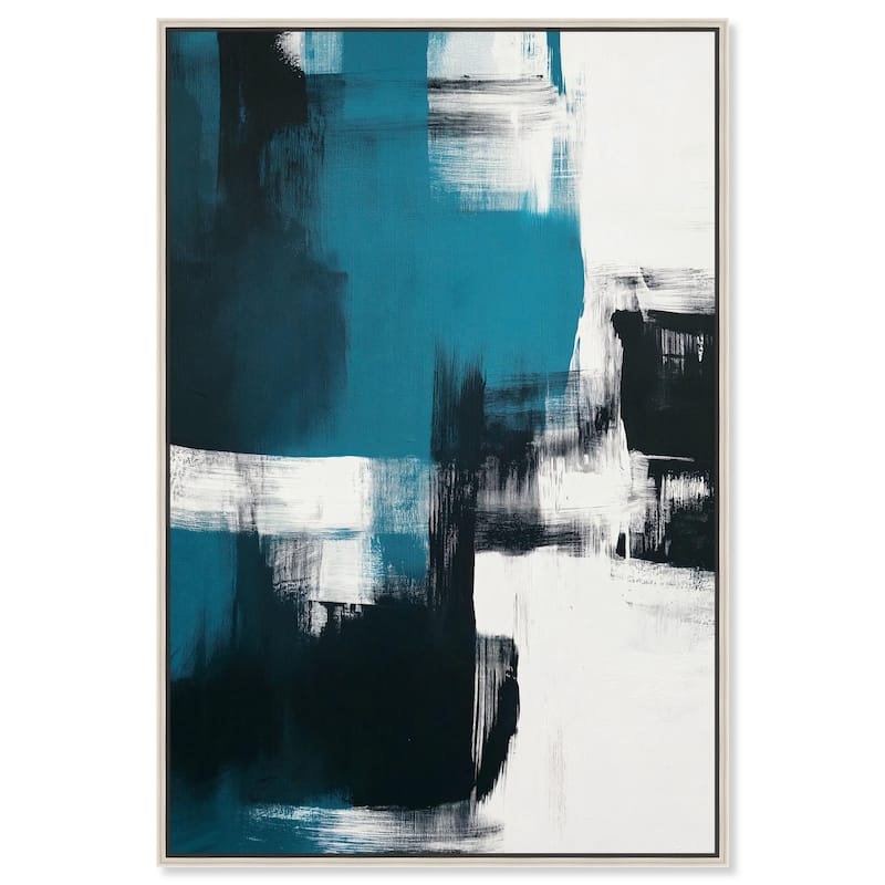 Weight of Teal Canvas by Art Remedy - Silver - 16" x 24"