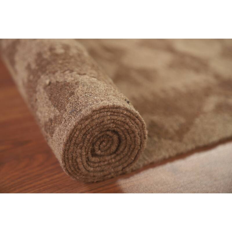 Hand Woven Oriental 100% Wool Carpet Southwestern Geometric Brown Kilim Area Rug - 9' 9'' X 6' 5''