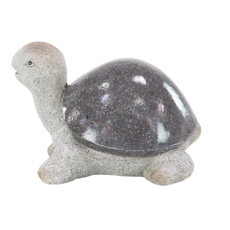 White Polystone Indoor Outdoor Turtle Decorative Garden Sculpture