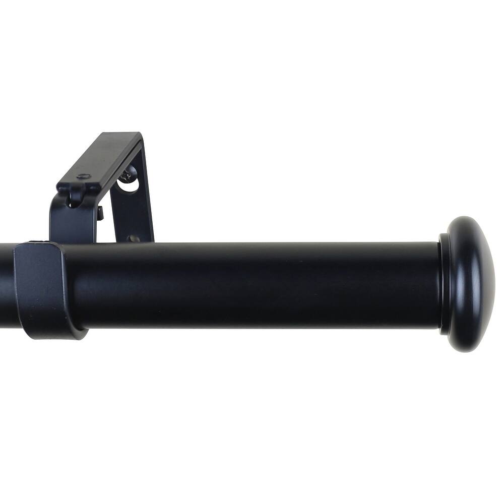 Meriville 1-Inch Diameter Granville End Cap Single Window Curtain Rod
