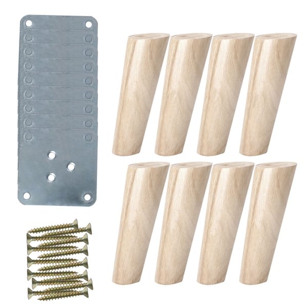slide 2 of 7, 4"Solid Wood Furniture Leg Chair Sofa Feet Replacement Adjuster 8 Set - 2.1"x1.5"x4"(Top Dia*Bottom Dia*H)