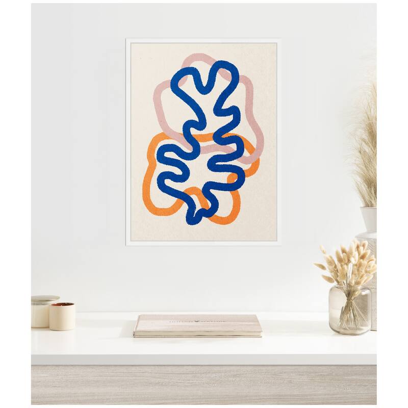 Kate and Laurel Sylvie Abstract Line Art Print 2 Framed Canvas by July Art Prints