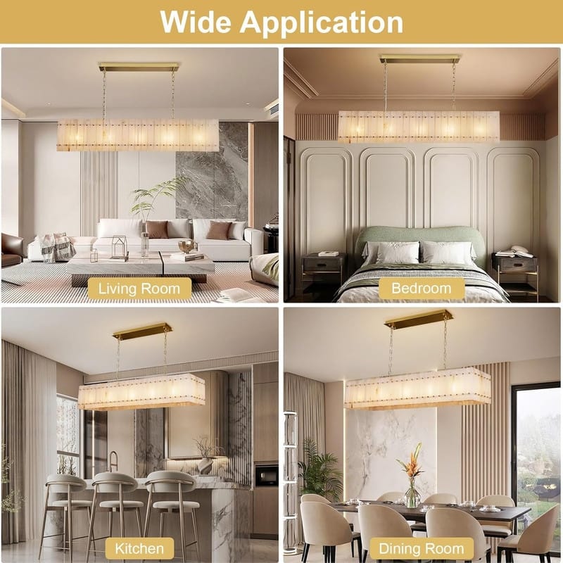 KAYLA Modern Chandelier 54 in Alabaster Chandelier