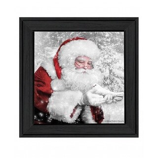 Santas Little Friends 4 Black Framed Print Wall Art
