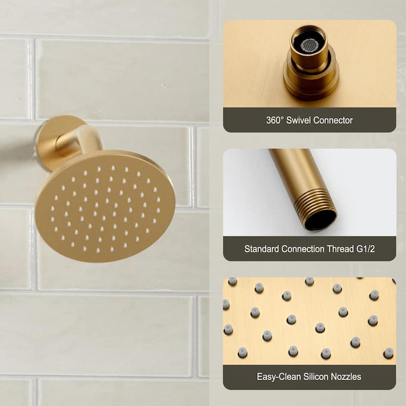 Pressure Balanced 3-Spray Patterns 2.5 GPM 12 in. Dual Shower Head Ceiling Mount Fixed and Handheld Shower Head - 12" x 12"