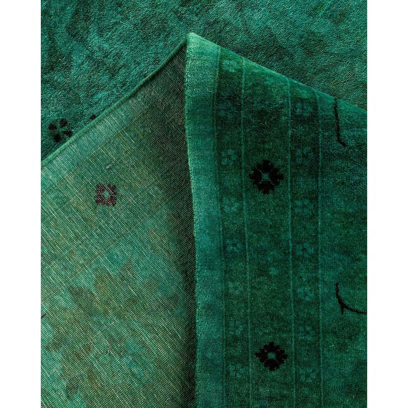 Contemporary Overdyed Wool Hand Knotted Area Rug - 9' 2" x 12' 6"