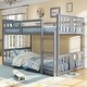 preview thumbnail 12 of 18, Twin Over Twin Bunk Bed with Ladder and Guardrails