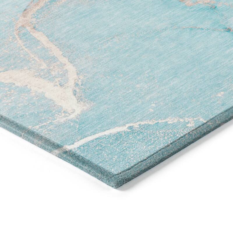 Machine Washable Indoor/ Outdoor Abstract Chantille Rug