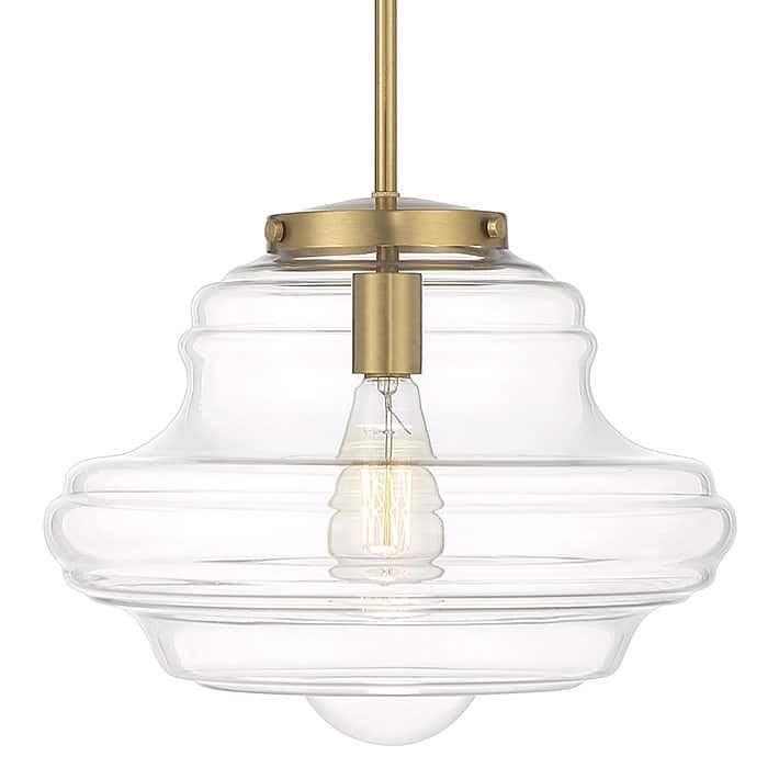Bellevue SH7022 15" Wide Pendant with Clear Glass Shade