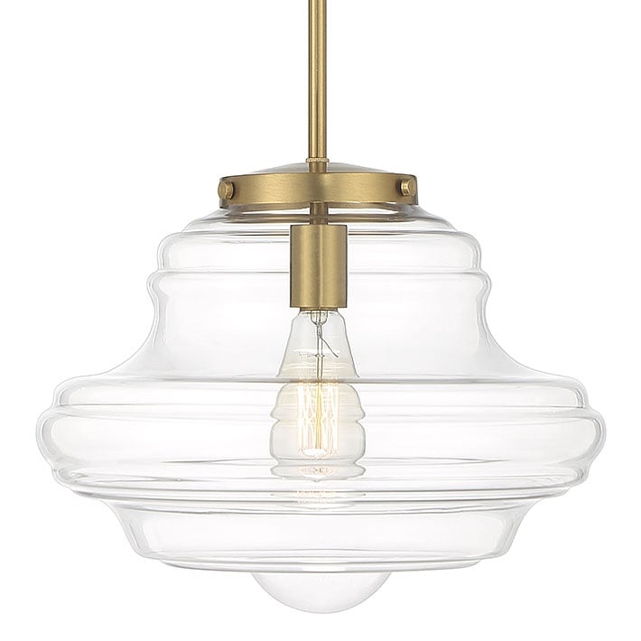 Bellevue SH7022 15" Wide Pendant with Clear Glass Shade