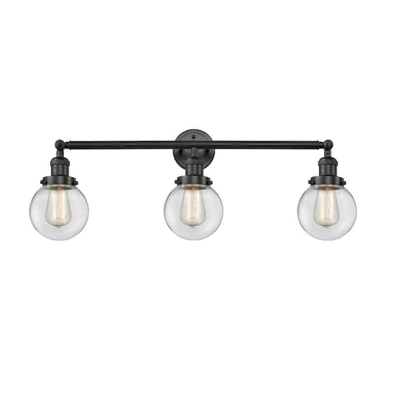 Innovations Lighting Beacon 3 Light 30" Wide Bathroom Vanity Light - Matte Black / Clear