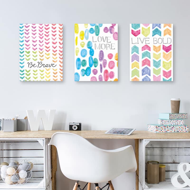 Vibrant Live Bold, Be Brave & Love More by Lottie Fontaine Canvas Art Prints