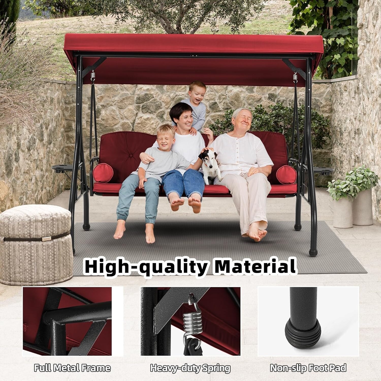 Porch swing stand with canopy online