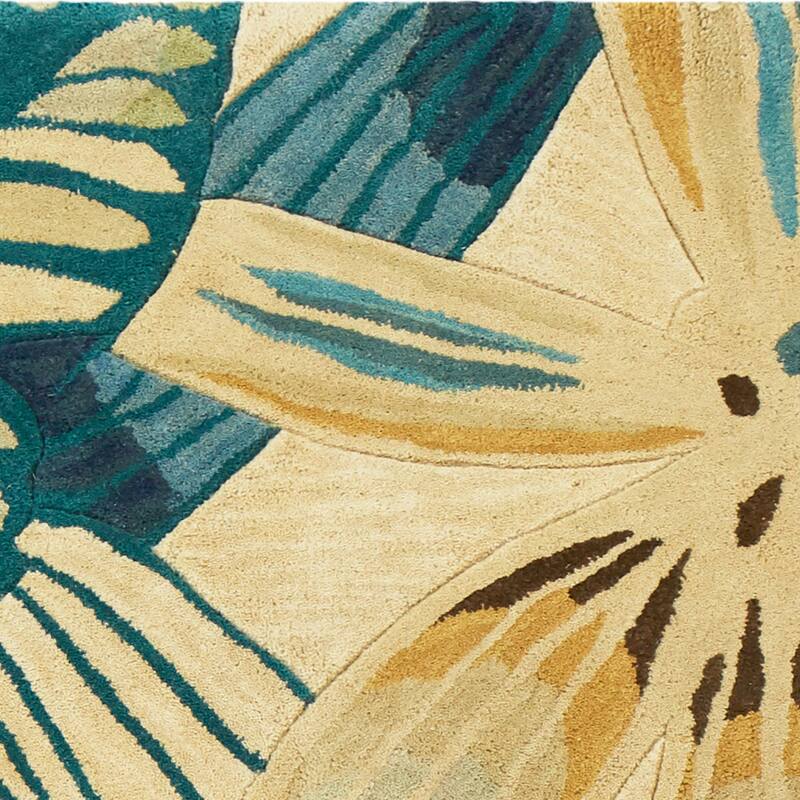 Porch & Den Hand-tufted Wool Tropical Leaf Area Rug