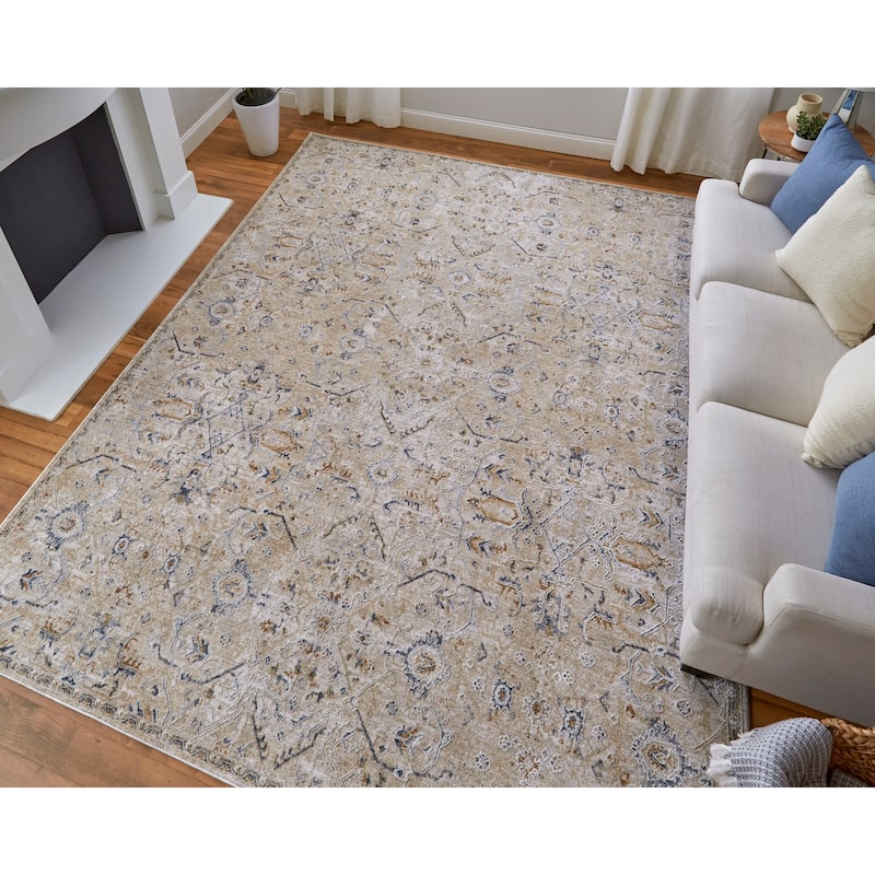 Grand Bazaar Hyannis Machine Made Distressed Transitional Area Rug
