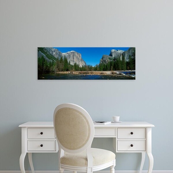 Easy Art Prints Panoramic Image El Capitan Mountain The Merced River Yosemite National Park California Canvas Art