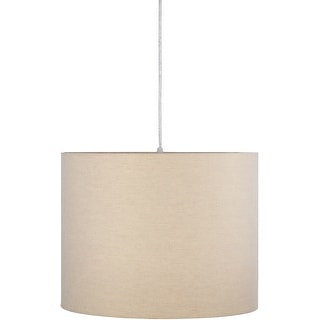 Charles Gray Cotton Drum Pendant Light - 14"H x 18"W x 18"D