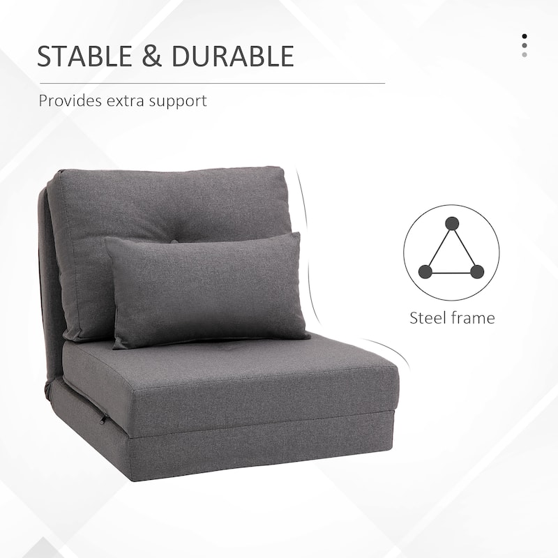 2-in-1 Floor Lazy Sofa with 5 Position Adjustable Backrest