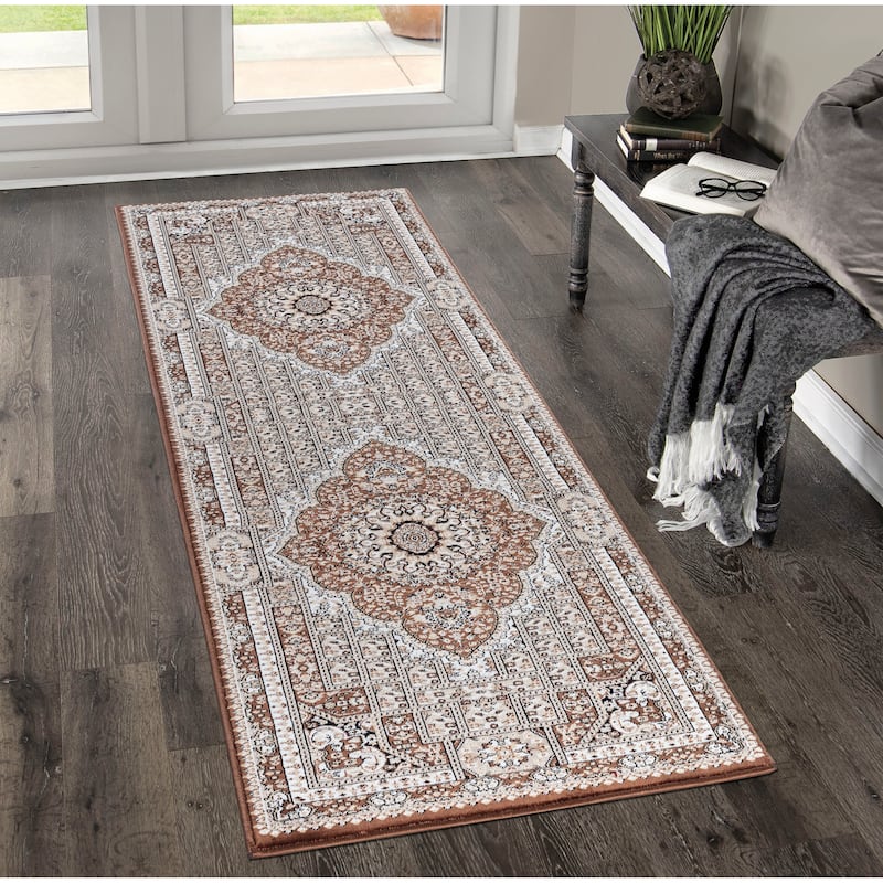 Prime Collection Border Brown/Cream Area Rug