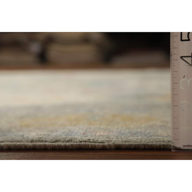 Hand Knotted Oriental 100% Wool Carpet Transitional All-Over Green Oushak Area Rug - 10' 4'' X 8' 2''