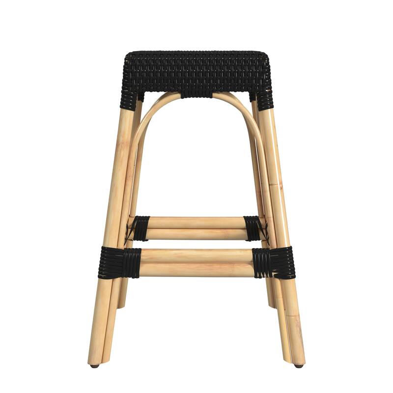 Robias 24.5" Rattan Rectangular Counter Stool