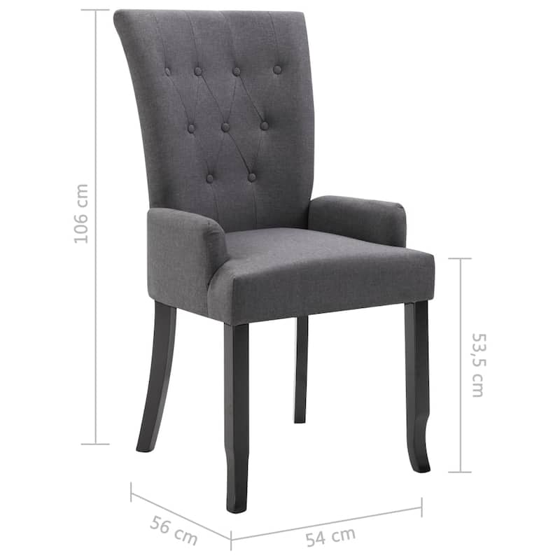 vidaXL Dining Chairs with Armrests 1/2/4/6 pcs Multicolor Fabric - 21.3" x 22" x 41.7"